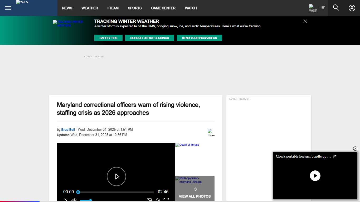 Maryland correctional officers warn of rising violence, staffing crisis as 2026 approaches